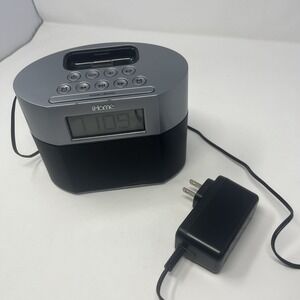 IHome IP23 Dual Alarm Clock Charging Dock for Apple Iphone Ipod with AC Adapter